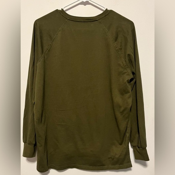 Madewell Loden Tuscan Green Henley Long Sleeve Tee Size S - Picture 4 of 9